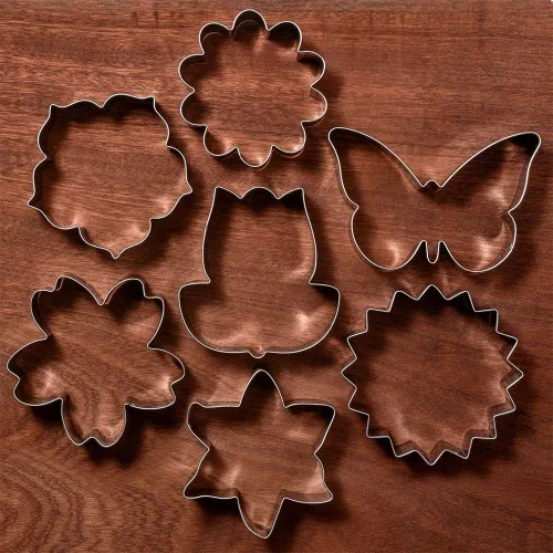 Miniatura 5 de LILIAO Juego de cortadores de galletas de flores, 7 piezas, diseño de lirio, margarita, girasol, flores de cerezo, tulipán, flores kapok y galletas