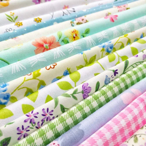 Flic-Flac Conjunto de cuadrados de tela de retales de algodón para manualidades, colección de recortes, confección de acolchados, con diseño de