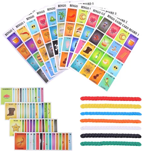 Kit de juego de bingo mexicano,Juego bilingüe para 10 jugadores,Baraja española de cartas de Puerto Rico,Juegos de mesa en español para
