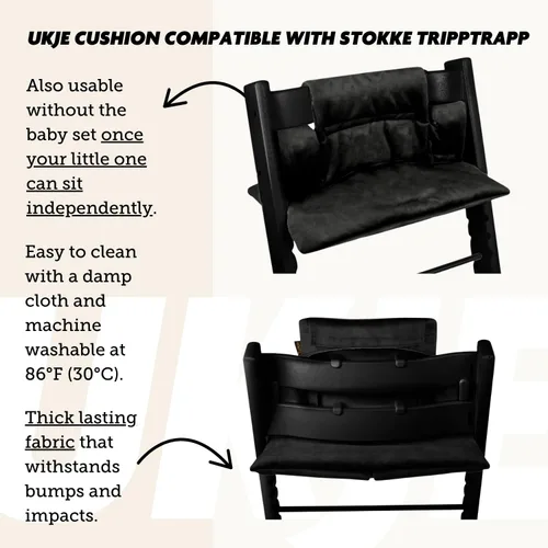 Miniatura 6 de UKJE Cojín Compatible con Stokke Tripp Trapp (Modelo Antiguo y Nuevo) 2 Piezas, Cojín de Asiento Suave para Bebés y Niños Pequeños, Algodón
