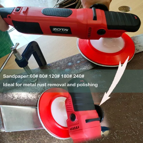 Miniatura 6 de ZOTA Pulidora rotativa, pulidora de auto de 1200W de doble torque de 6 pulgadas/7 pulgadas, pulidora de 6 velocidades variables de 1100-3050RPM
