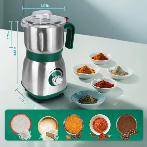 Miniatura 3 de Molinillo de Especias Eléctrico, Molinillo de Hierbas y Nueces para Cocina, Molinillos de Espresso Desmontables con Cuchillas de Acero Inoxidable