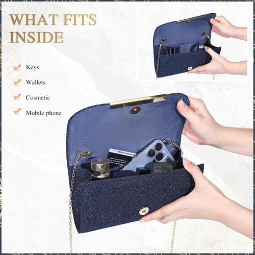 Miniatura 6 de Lace Evening Bag Clutch Purses for Women Lady Handbags Crossbody Bag Wedding Bag for Prom Party Engagement Bride