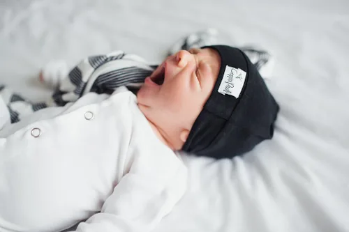 Miniatura 50 de Copper Pearl - gorro de bebé con nudo superior elástico suave