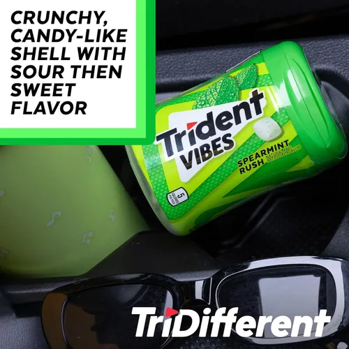 Miniatura 6 de Trident Vibes Spearmint Rush - Goma de mascar sin azúcar, 6 botellas de 40 piezas (240 piezas en total)