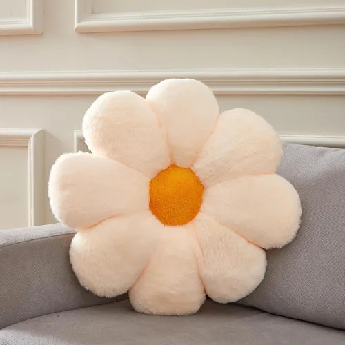 Miniatura 21 de Almohada de 17.7 Pulgadas en Rosa Caliente con Diseño de Margarita, Almohada Decorativa en Forma de Flor, Cojín para Niñas, Adultos, Linda