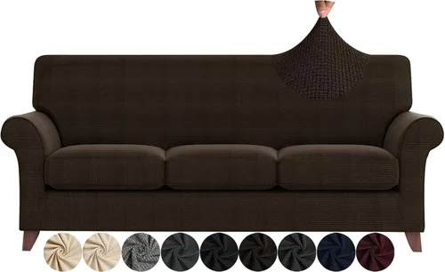 Miniatura 22 de ZNSAYOTX Fundas para sillas de sala de estar con brazos antideslizantes y elásticas para sillón, fundas de elastano para sillón, fundas protectoras