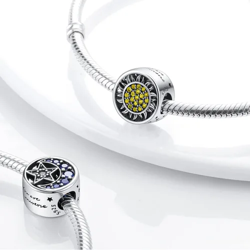 Miniatura 198 de MULA - Dijes de plata de ley 925 para pulseras y collares, colgantes de letras para la familia, cuentas de viaje en avión, dijes de árbol