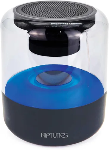 Riptunes Altavoz Bluetooth portátil con luz atmosférica de 360°, 6 luces LED de color, altavoz estéreo inalámbrico, micrófono incorporado, perfecto