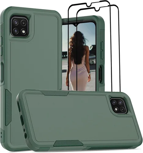 Miniatura 206 de Jeylly Compatible con Samsung Galaxy A22 5G Funda, Funda Samsung A22 5G con 2pcs protectores de pantalla de vidrio templado