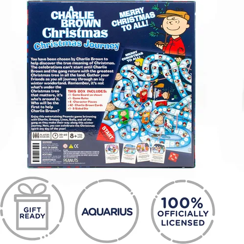 Miniatura 7 de Aquarius Charlie Brown - Juego de mesa de viaje de Navidad, divertido para niños y adultos, mercancía y coleccionables de cacahuetes con licencia