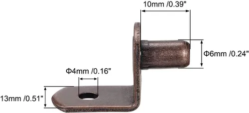Miniatura 2 de uxcell Clavija de soporte para estante, soporte de 0.236 in en L, estante de armario de muebles, clavijas de soporte con agujero, para muebles