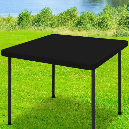 Miniatura 46 de Moosfor Mantel rectangular de elastano de 4 pies, manteles elásticos ajustables para pícnic, funda elástica y lavable para mesa de patio para Azul