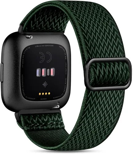 Miniatura 13 de Correa elástica compatible con correas de reloj Fitbit Versa, correa deportiva de nailon suave y transpirable de repuesto para mujeres y hombres