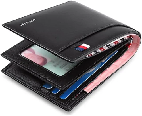 Miniatura 3 de WILLIAMPOLO Billetera delgada para hombre de piel minimalista con bolsillo frontal