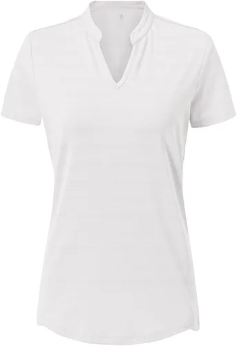 Miniatura 110 de Gopune Polo de golf con cuello en V para mujer, sin cuello, manga corta, ligera, de secado rápido, camisetas de tenis para correr