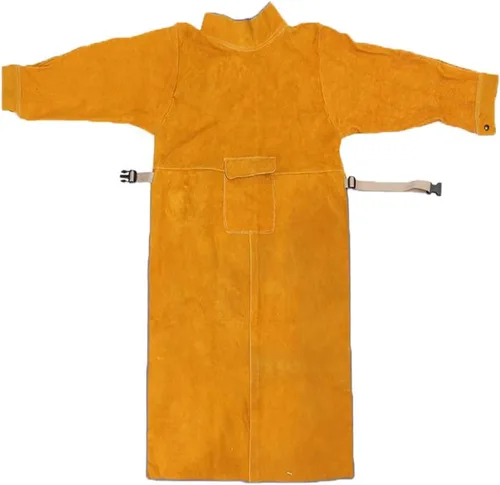 Miniatura 4 de Leather Welding Apron with Sleeves,Heavy Duty Welding Jacket,Heat Flame Resistant Welder Apron for Men