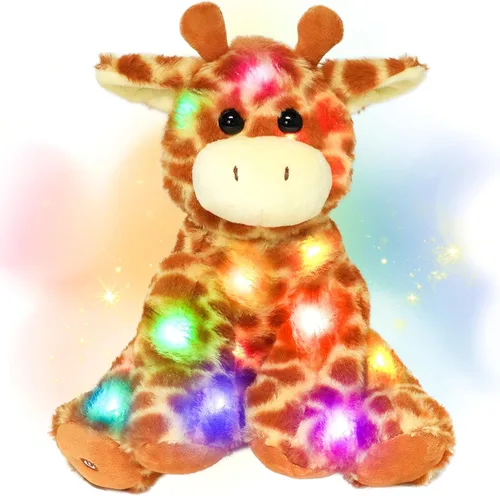 Miniatura 12 de Hopearl Perezoso de peluche con luces LED y música, perezoso de tres dedos flexible de felpa, con luces de noche que brillan en la oscuridad