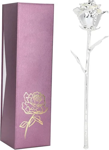 Miniatura 21 de Ejoyous Regalo de rosa para el día de la madre para mamá, rosa sumergida en oro de 24 quilates chapada en oro real preservada para siempre con Rosa