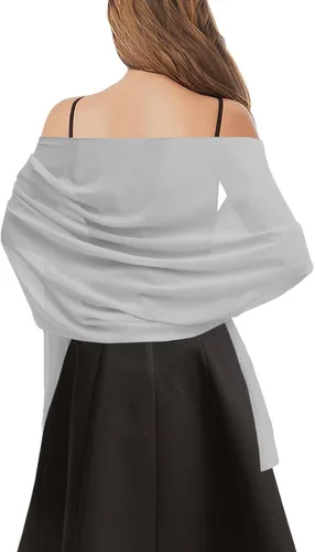 tagunop Chales y envolturas de gasa para vestidos de noche, bufandas suaves para novia, boda, fiesta, accesorios para mujer, regalo para ella