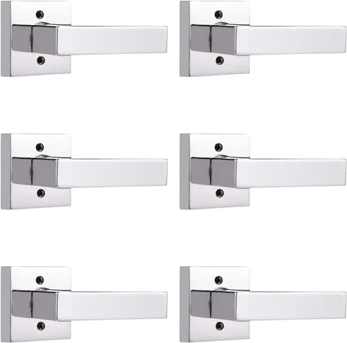Miniatura 6 de Probrico Paquete de 4 manijas de puerta simuladas en negro mate, manijas interiores que no giran, manijas reversibles resistentes para interiores