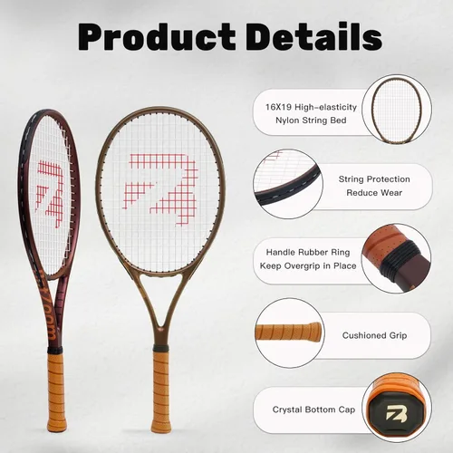 Miniatura 6 de BatZoom Tennis Racket for Beginners & Adults - Lightweight Graphite Racquet with Comfortable Grip Shock Reduction Technology Includes Carrying