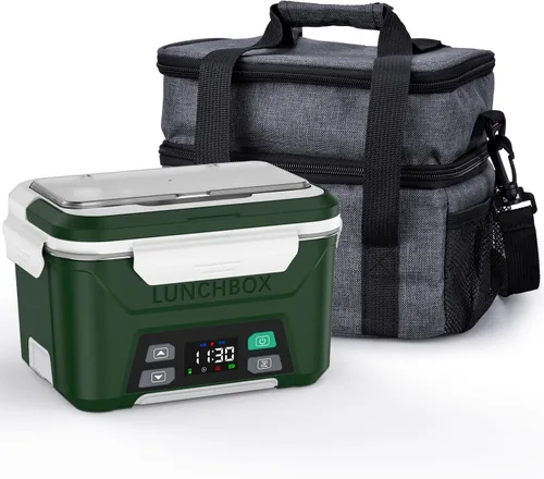 Miniatura 17 de EAST OAK Fiambrera eléctrica inalámbrica para adultos, lonchera calentada a pilas con calefacción automática, calentador de alimentos portátil