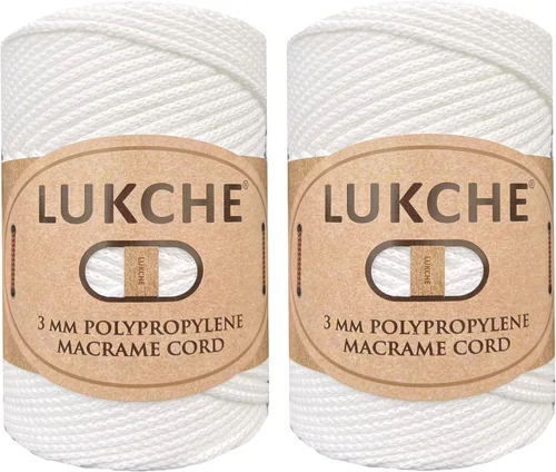 Miniatura 31 de Cordón de macramé de poliéster premium de 3 mm (134.72 metros), (250 g) 100% cuerda de macramé de polipropileno, hilo de crochet de macramé colorido