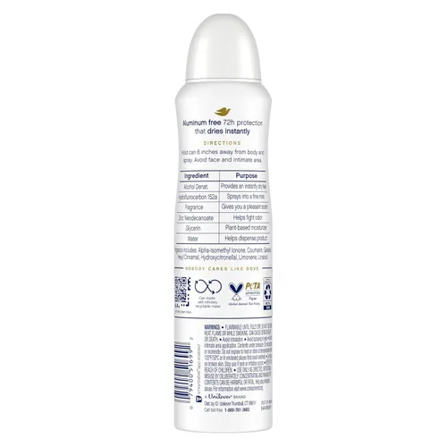 Miniatura 2 de Dove Desodorante en aerosol sin aluminio para mujer, paquete de 3 unidades de fruta de dragón y crema de coco, 72 horas, protección contra olores, 4