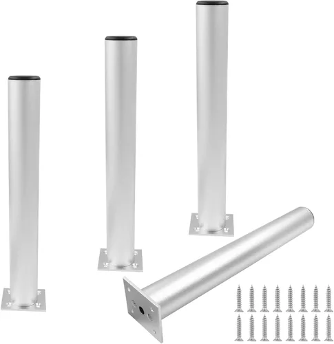 Miniatura 26 de Juego de 4 patas para muebles de 4 pulgadas, patas ajustables de aleación de aluminio, patas redondas de metal para sofá, patas ajustables