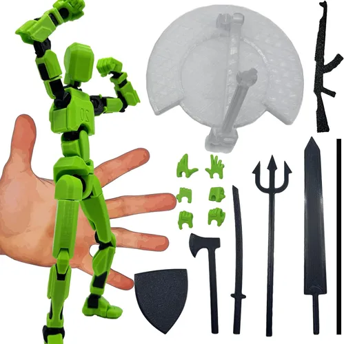 Miniatura 13 de Figura de Acción Dummy20 Impresa en 3D de Tamaño Corporal Ampliado de 8.1 pulgadas, Juguete Mecánico Móvil de Cuerpo Completo, Múltiples Accesorios