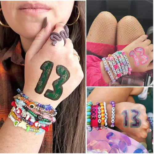 Miniatura 2 de 30 piezas de mercancía de concierto, 13 tatuajes temporales, 13 tatuajes, tatuajes de manos, tatuajes temporales de estrella, accesorios de Básico