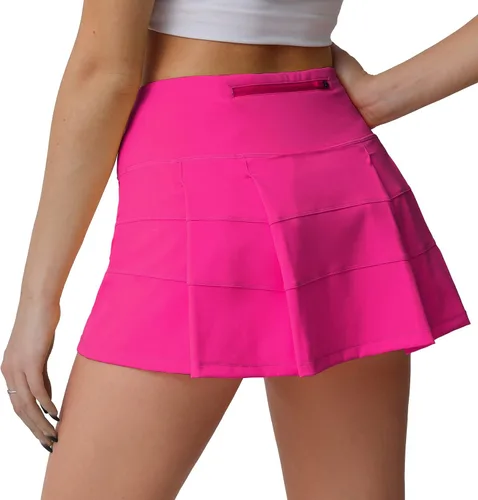 Miniatura 4 de Husnainna Falda de Tenis Plisada de Cintura Alta con Bolsillos Falda Pantalón Atlética de Golf para Mujeres Entrenamiento Casual con Shorts
