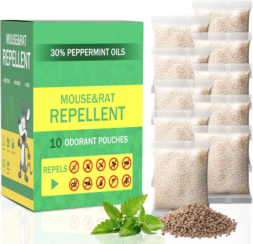 Bolsas repelentes de topos para patio, repelente de plagas, repelente de plagas, paquete de 10 repelentes de aceite de menta para ratones, roedores,