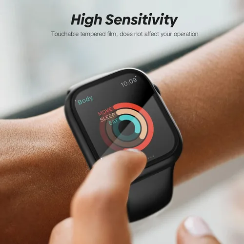 Miniatura 7 de [Paquete de 2] Funda impermeable 2 en 1 compatible con Apple Watch Series 9, 8, 7, 1.772 pulgadas, protector de pantalla de vidrio templado