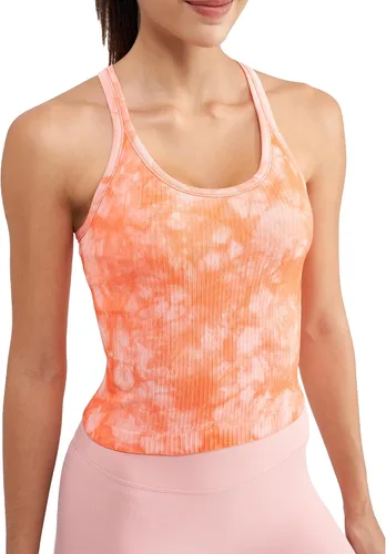 Miniatura 45 de sphinx cat - Camiseta corta de entrenamiento para mujer, camiseta sin mangas, acanalada, con espalda cruzada y brasier integrado