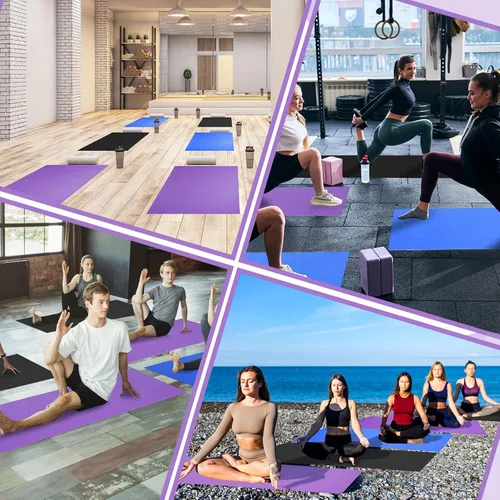 Miniatura 6 de Amylove 12 alfombrillas de yoga a granel de 68 x 24 x 0.12 pulgadas, antideslizantes, para mujeres y hombres, entrenamiento en casa, gimnasio, yoga