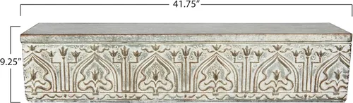 Miniatura 3 de Creative Co-Op Estante decorativo de pared de metal blanco y gris, zinc