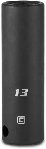 Miniatura 16 de Capri Tools 3/8 pulg. de cuadradillo, dado de impacto profundo métrico de 14 mm de 6 puntos, negro (5-3214)
