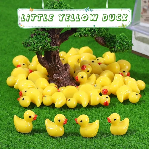 Miniatura 5 de GADIEDIE 130 Piezas Mini Patos de Resina, Figuras en Miniatura Pato de Jardín de Hadas, Pequeño Pato de Resina para el Hogar Esconder Juego