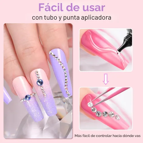 Miniatura 5 de Makartt Pegamento de diamantes de imitación para uñas: pegamento de uñas de gel súper fuerte para dijes de uñas, decoraciones de gemas, arte de uñas