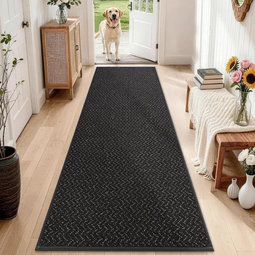 Miniatura 11 de COSY HOMEER Alfombra de pasillo de 2 pies 7 x 10 pies, antideslizante, lavable, absorbente, resistente a las manchas, alfombra para pasillo, entrada