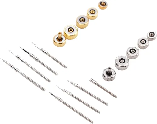 Miniatura 7 de Kit de reparación de relojes, corona de reloj, corona de reloj de acero inoxidable, conjunto de resorte de corona de reloj, herramienta