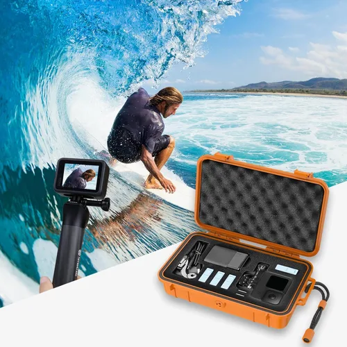 Miniatura 5 de Smatree Estuche compacto resistente al agua Compatible para Gopro Hero 13/12/11/10/9/8/7/6/5/2018/AKASO Brave 7 LE/DJI Osmo Action 5 Pro/4, Amarillo