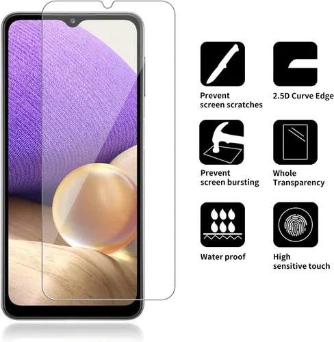 Miniatura 2 de Paquete de 4 protectores de pantalla de vidrio compatibles con Samsung Galaxy A32 5G [no para A32 4G] [dureza 9H] - Vidrio templado de pantalla HD