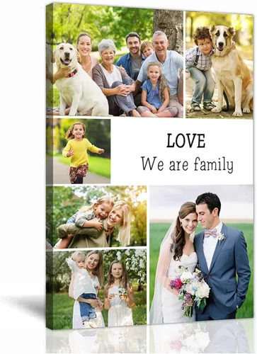 LZIMU Personaliza tus fotos en lienzo, impresiones artísticas personalizadas para pared, fotos familiares, bodas, bebés, mascotas, collage de