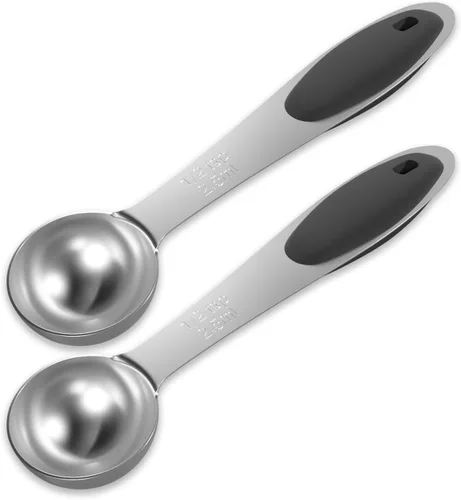 Miniatura 10 de LEIFENY Cuchara dosificadora individual de acero inoxidable, 2 unidades de 1/2 cucharada (1.5 cucharaditas, 1/4 oz, 0.3 fl oz) con agarre