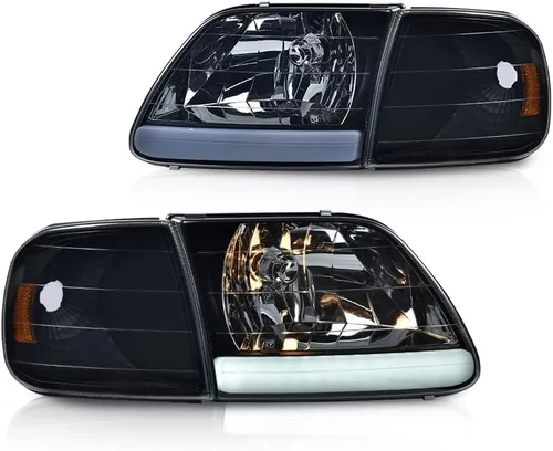 Miniatura 13 de CNNELL Juego de faros LED DRL estilo fábrica y luces de estacionamiento de esquina compatibles con F150 Expedition 1997-2002/Ford F150 Lente