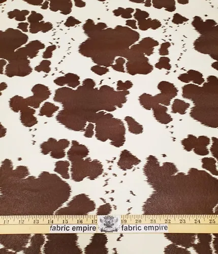 Miniatura 5 de Tapicería de vinilo con textura en relieve, piel falsa con estampado de vaca, 54 pulgadas de ancho, vendido por The Yard (negro)