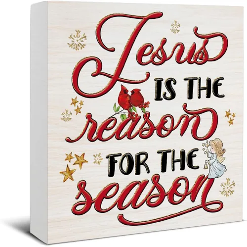 Miniatura 16 de Divertida decoración de Navidad, decoraciones navideñas para interiores, deseos de bastón de caramelo y besos de muérdago, letrero de madera rústico
